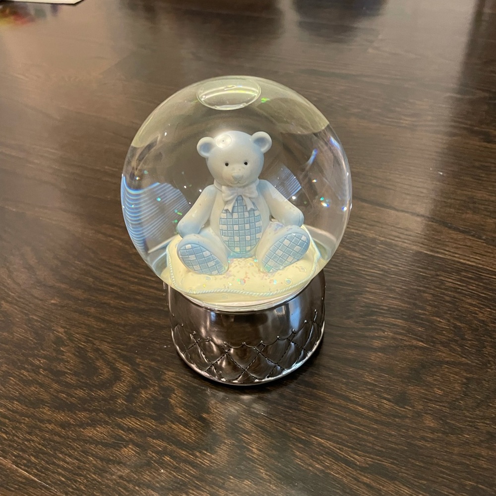 Reed and Barton Gingham Bear Waterglobe